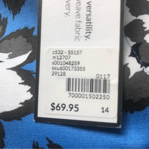 Lane Bryant Lena Modernist Blue Floral Ankle Pant Stretch Cotton Blend Sz 14 NWT - Picture 13 of 16